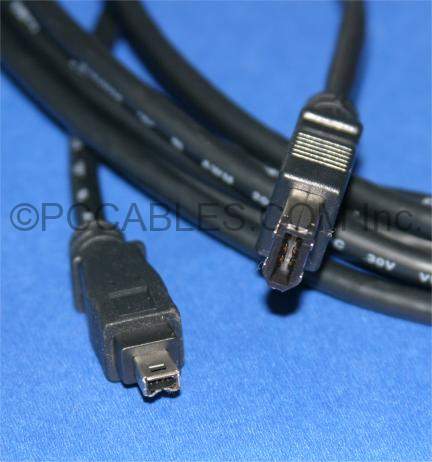 10FT FIREWIRE CABLE BLACK 6PIN 4PIN