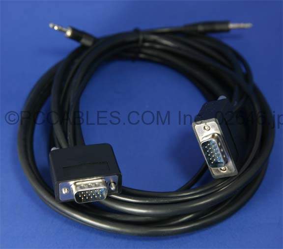 10FT SLIM VGA Monitor Cable with Audio 3.5 M-M