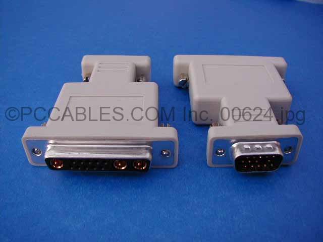 13W3-F to VGA HD15-M SUN Monitor Adapter with Sync