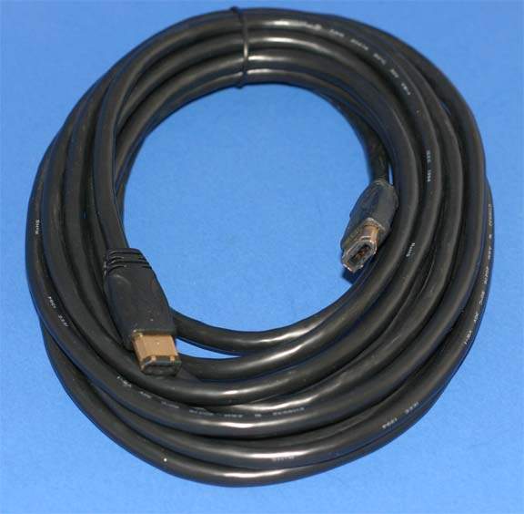 15FT BLACK Firewire Cable 6PIN 6PIN