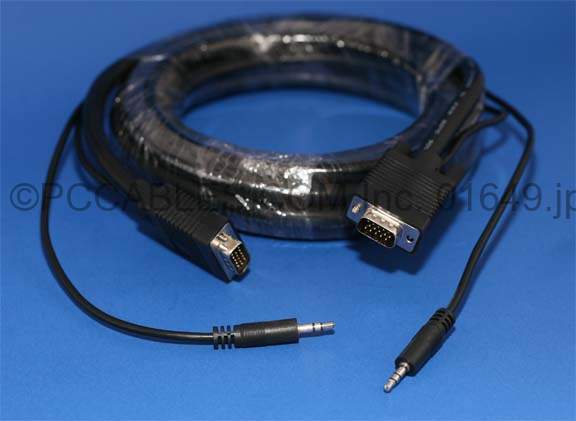 15FT SVGA CABLE MONITOR UL2919 HD15 with AUDIO 3.5 Male to Male