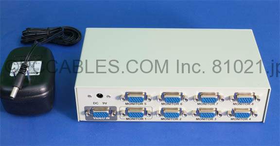 1 PC to 8 Monitors SVGA AMP Splitter