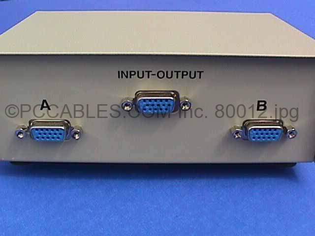 2 COMPUTERS TO 1 SVGA MONITOR SWITCH and CABLES
