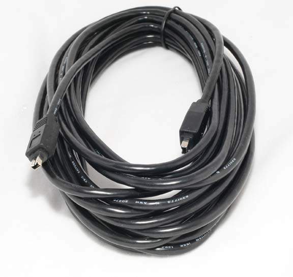25FT FIREWIRE CABLE BLACK 4PIN 4PIN