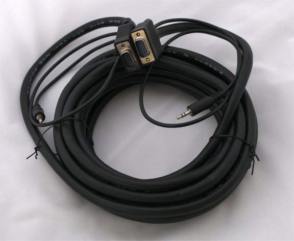 25FT SVGA CABLE MONITOR UL2919 HD15 with AUDIO 3.5 Male to Male