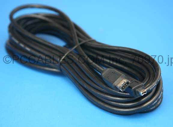 25FT FIREWIRE CABLE BLACK 6PIN 4PIN