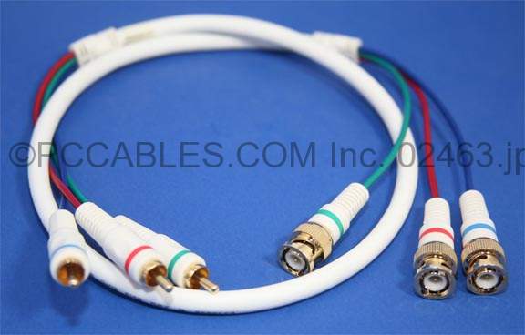 3-RCA to 3-BNC Component Cable Video 3Ft