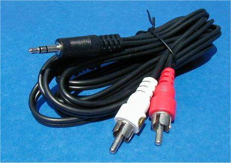 3.5mm STEREO JACK M TO 2 RCA M 6FT CABLE