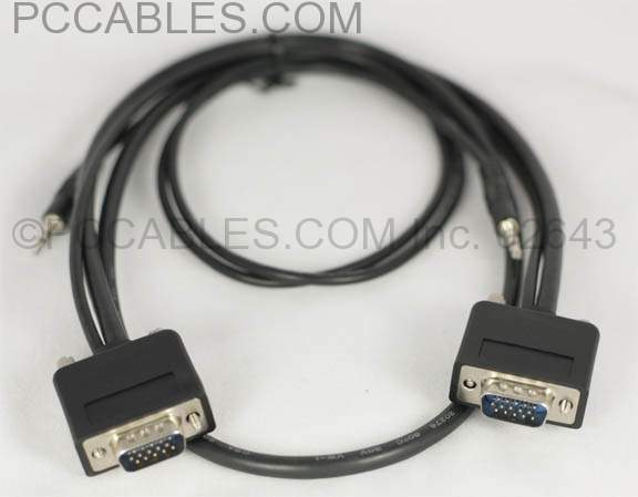 3FT SLIM VGA Monitor Cable with Audio 3.5 Msle to Male