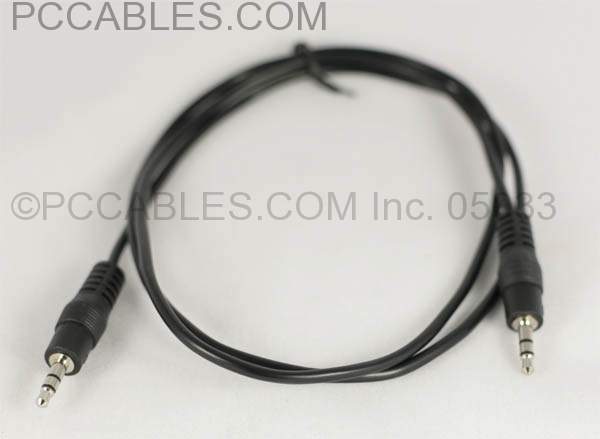 3FT STEREO CABLE Black 3.5mm PLUG PLUG Male to Male