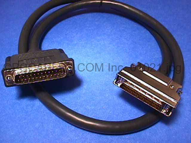 3FT SCSI-II HPDB50-M LATCH TO DB25-M Cable