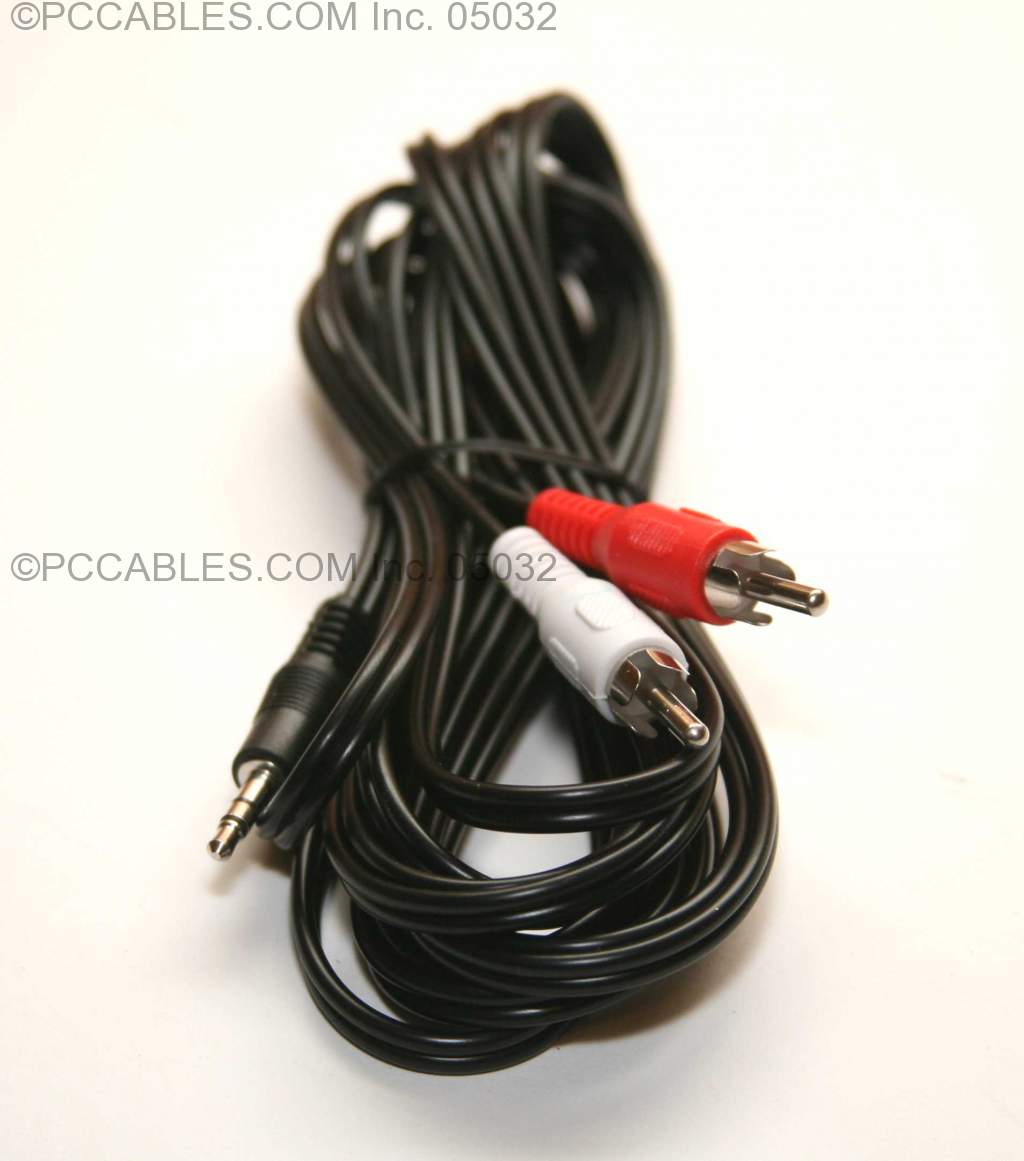 3.5mm STEREO JACK M TO 2 RCA M 12FT CABLE