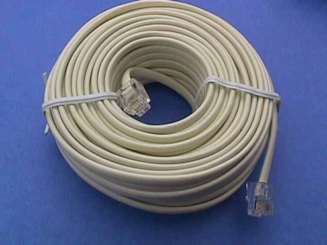 50FT IVORY PHONE CABLE LINE RJ11