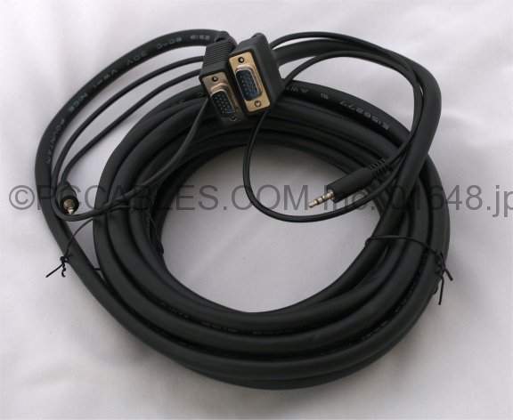 50FT SVGA with Audio CABLE MONITOR UL2919 HD15 3.5mm Male to Male