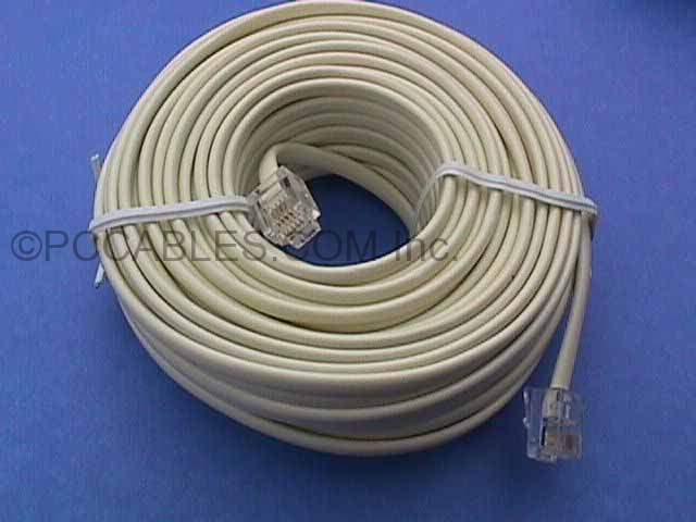 50FT IVORY PHONE CABLE LINE RJ11