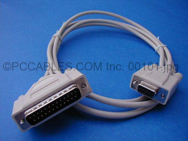 6FT MODEM CABLE DB9-F to DB25-M