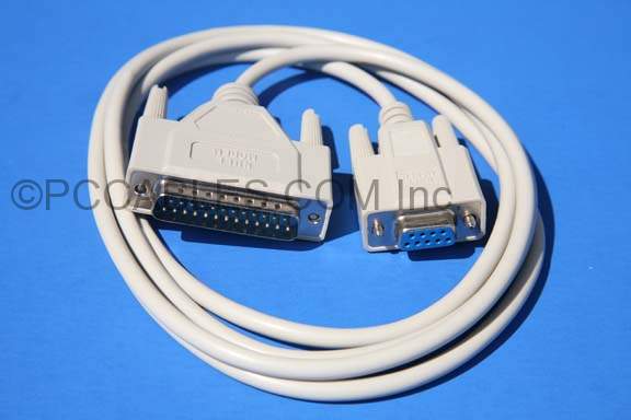6FT NULL MODEM Cable DB9-F to DB25-M