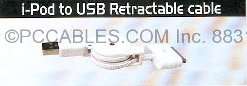 Apple iPod USB Data Retractable Cable