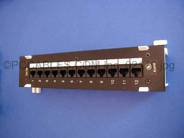 CAT5E PATCH PANELS 12 PORT 110 Punch Down WALL MOUNT