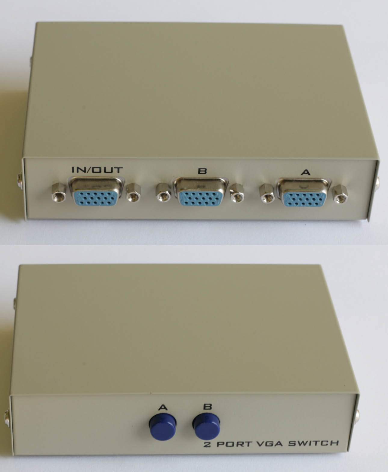 DB15 SWITCH BOX 2 COMPUTERS TO 1 SVGA MONITOR SWITCH and CABLES