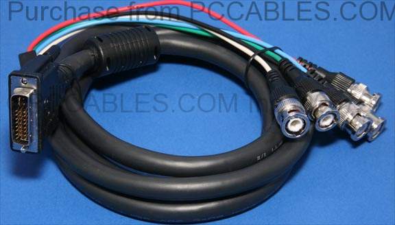 DVI-A to BNC Cable Ferrite 6FT