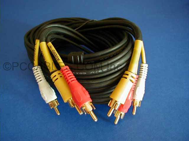 Dual RCA Audio RG59 Video Cable 12 Feet