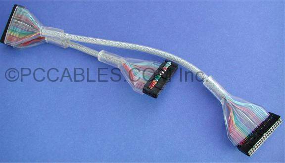 FLOPPY RIBBON CABLE ROUND 2-Device SILVER 18-Inch