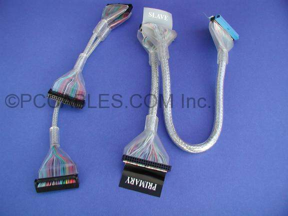 Floppy and IDE Silver Round Cable Set