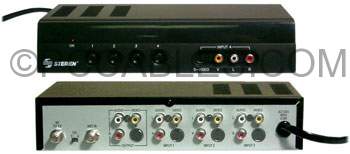 MINI DIN4 SVHS SVIDEO/RCA VIDEO AUDIO ABCD SWITCH WITH RF Converter