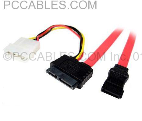 Mini-Micro SATA SLIMLINE CABLE DATA POWER 12-Inch