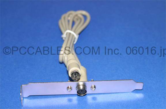 MiniDin6 PS/2 Panel Mount Cable Male to Female 3ft
