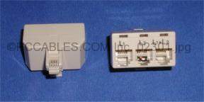 PHONE LINE SPLITTER RJ11 TRIPLEX L1-L2 Connector 1M to 3F