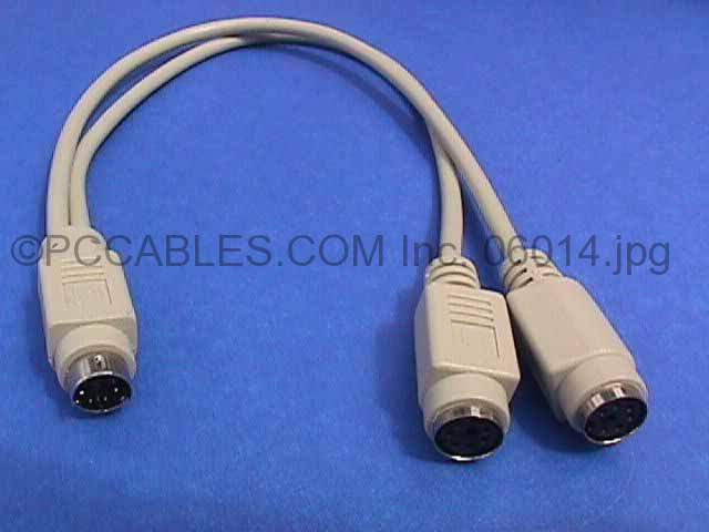 PS/2 PS2 Y-SPLITTER Cable MiniDin6