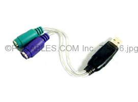 PS/2 to USB for PS/2 KEYBOARD and PS2 MOUSE Silver