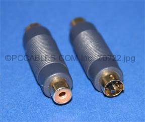 SVHS SVIDEO ADAPTER 4PIN MINI M To RCA-F
