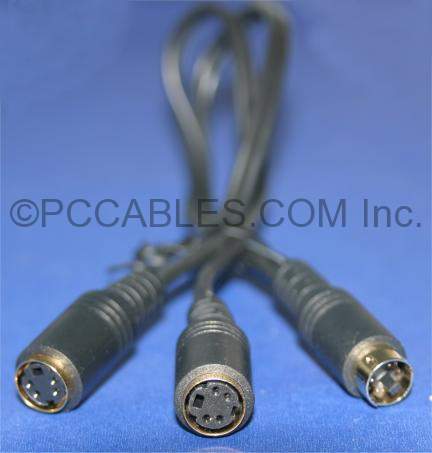 SVHS SVIDEO SPLITTER CABLE 4PIN MINI F-F-M 12Inch