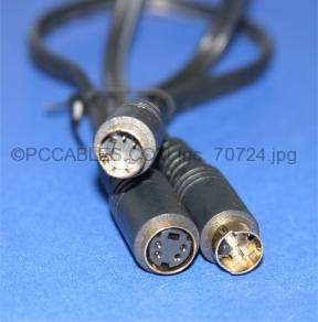 SVHS SVIDEO SPLITTER CABLE 4PIN MINI M-M-F 12Inch