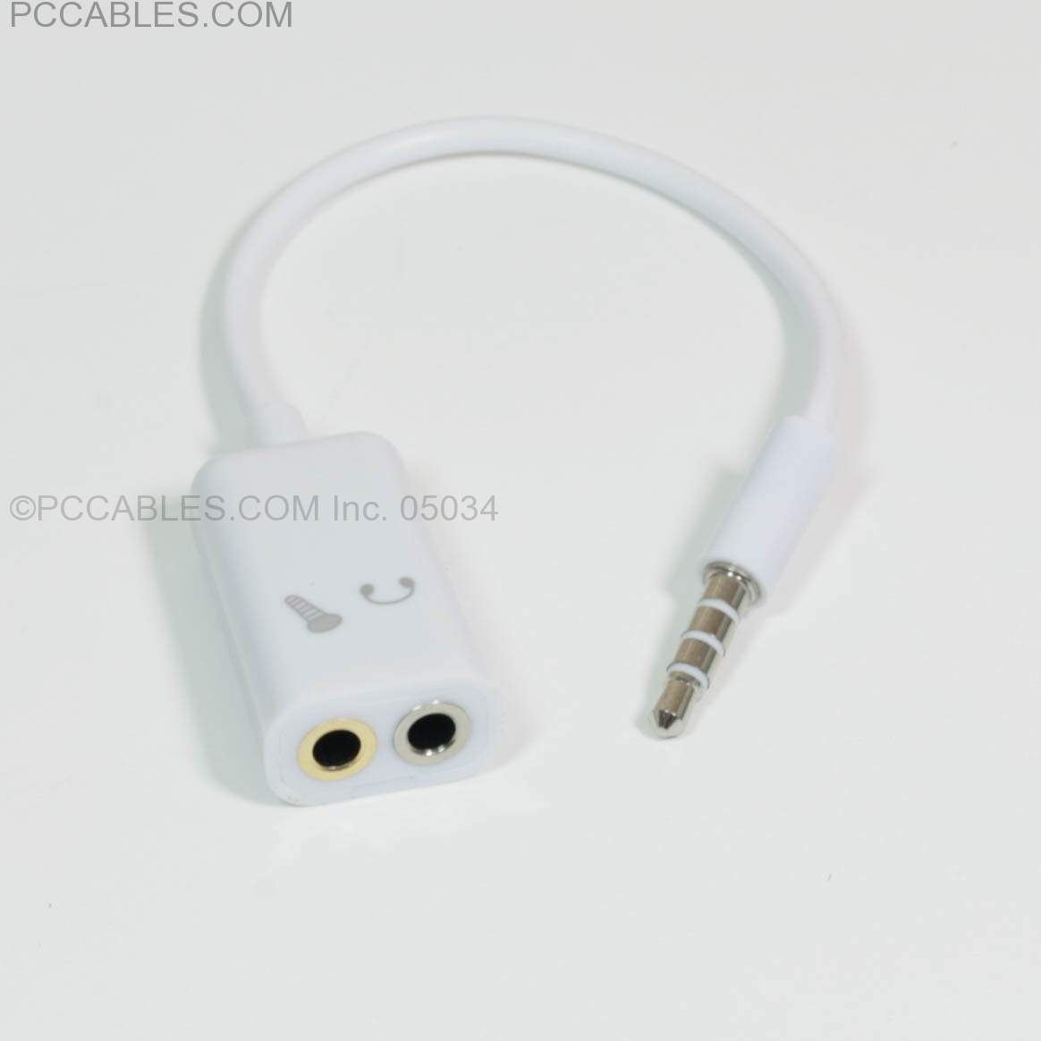 TRRS 3.5mm Plug Connector-Male to TRS 3.5mm Female (Headphone) TRS 3.5mm Female (Microphone)