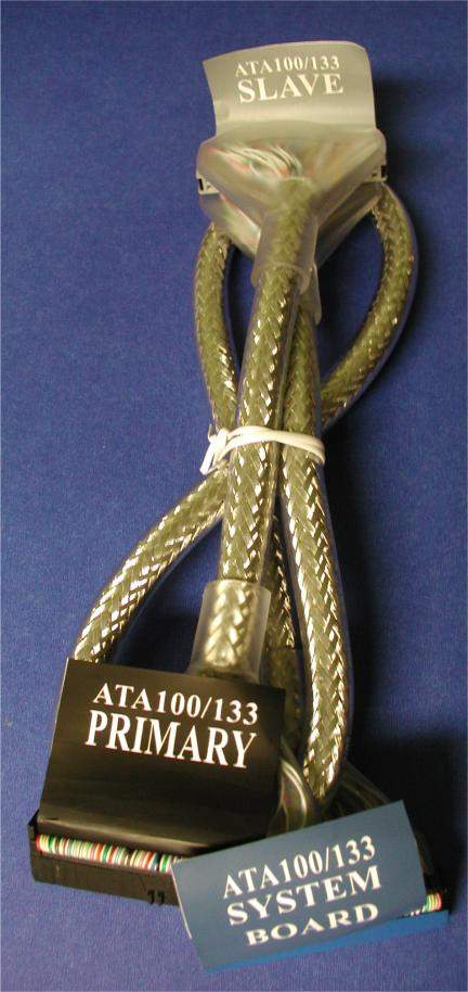 ULTRA ATA100 ATA133 ROUND TWISTED DUAL IDE 3 CONN SILVER 36-Inch