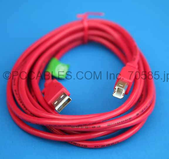 USB 2.0 Cable Red A to B 10FT