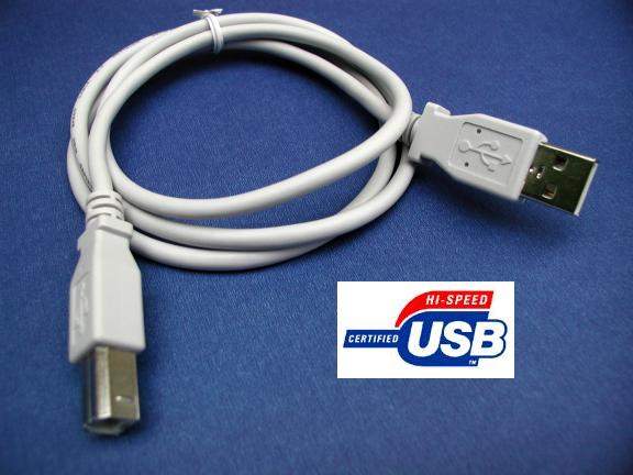USB 2.0 COMPUTER CABLE TYPE A to TYPE B WHITE 3FT ROHS