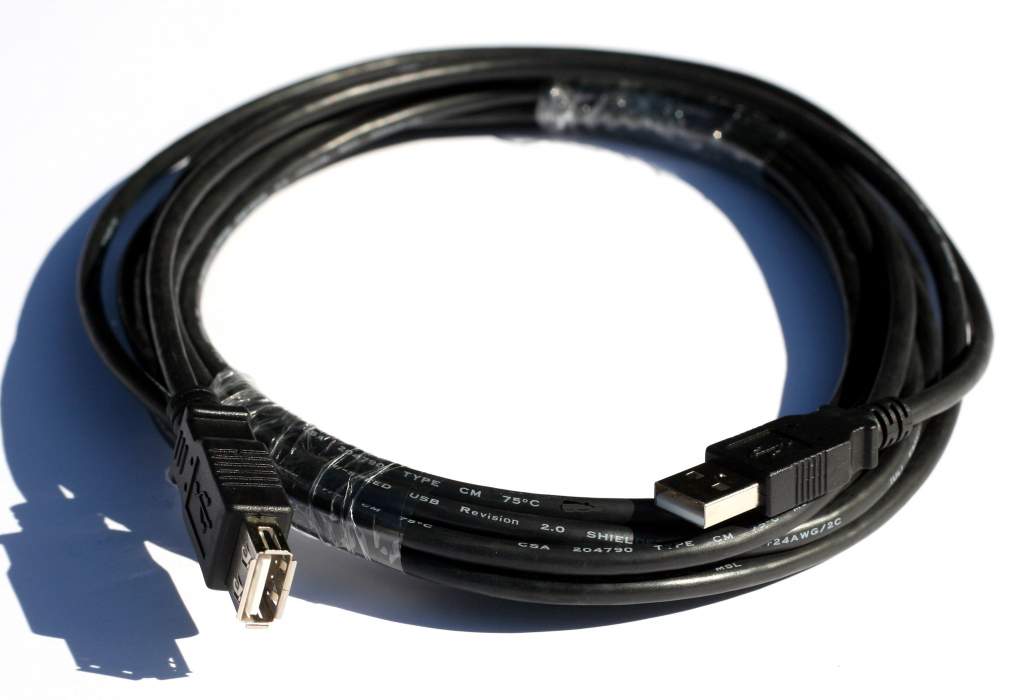 USB 2.0 Extension Cable A-Male to A-Female 15FT BLACK