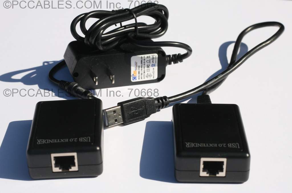 USB 2.0 150FT 60M Extension Cable Over Cat 5 with Power