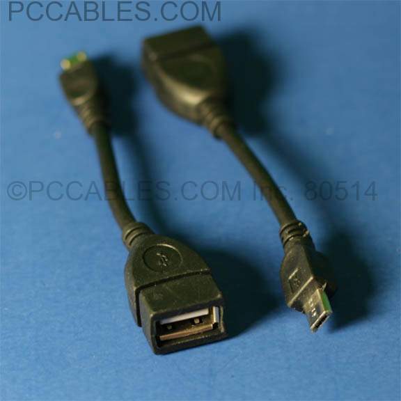 USB-A Female to Micro-B Male Converter OTG Adapter Cable