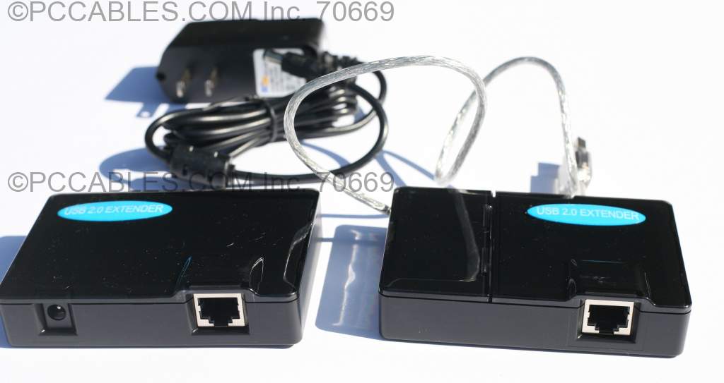 USB 2.0 150FT 60M Extension Cable Over Cat 5 4-Port with Power