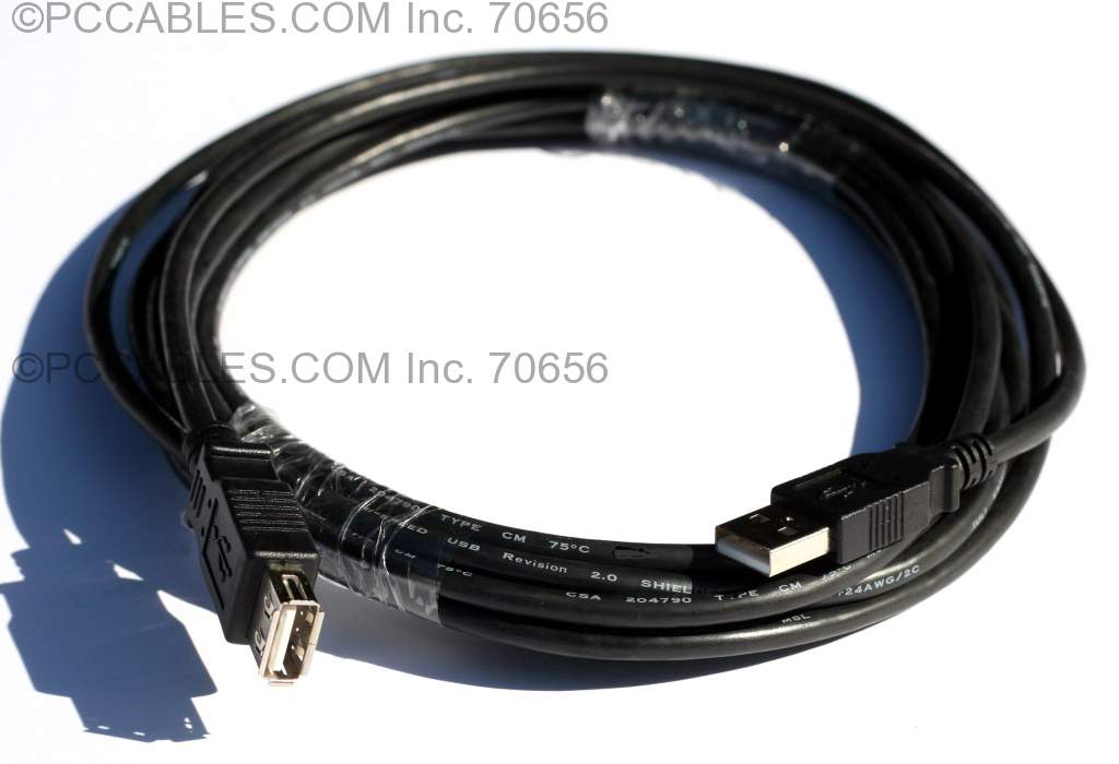 USB 2.0 Extension Cable A-Male to A-Female 15FT BLACK