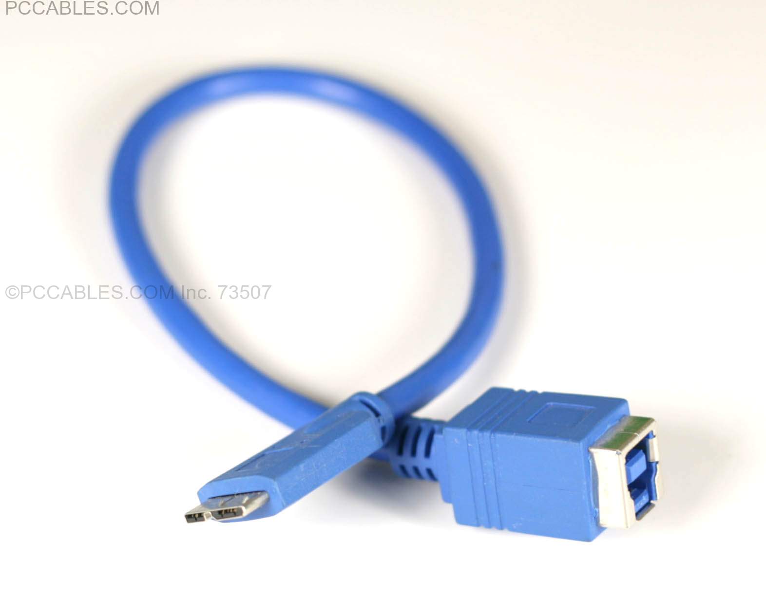 USB 3.0 B-Female to USB Micro-B 3.0 Male Adapter Cable