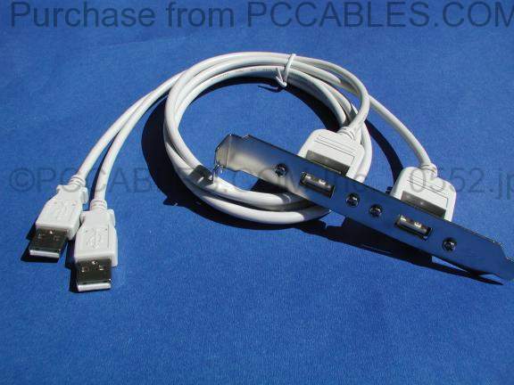 USB Panel Mount Cable Dual Port Bulkhead Cable Male-Female 3 Feet