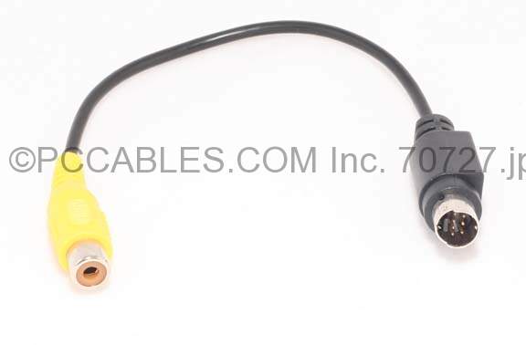 Video CARD Mini Din7 (Standard) to RCA (Jack) Adapter