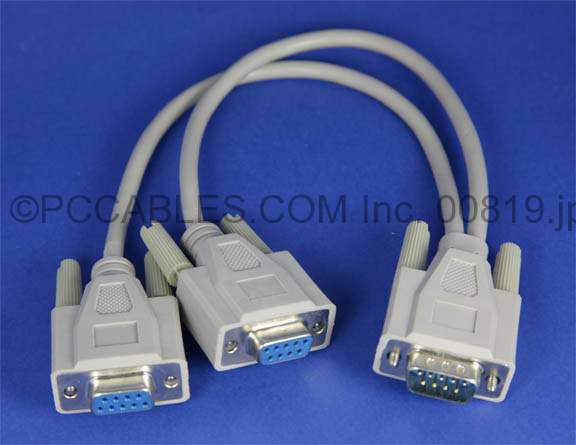 Y-SPLITTER SERIAL CABLE DB9-M to DB9-F DB9-F 12IN